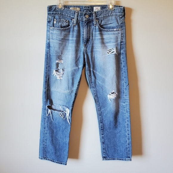 Ag Adriano Goldschmied Denim - AG The Drew Straight Leg Boyfriend Crop Fit Jeans
